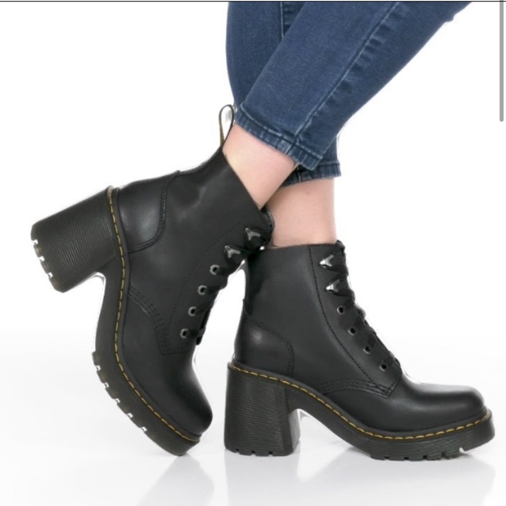 Dr Martens Jesy Platform Block High Heel Boot, NEW, Size 10, Leather 6 eye Docs